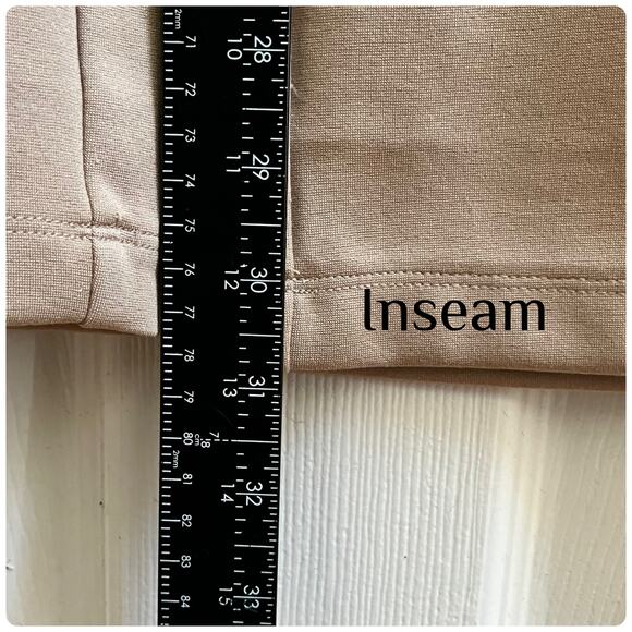 Eileen Fisher Camel Ponte Knit Elastic Waistband Pant Size Small 31 Inch Inseam - Picture 10 of 12